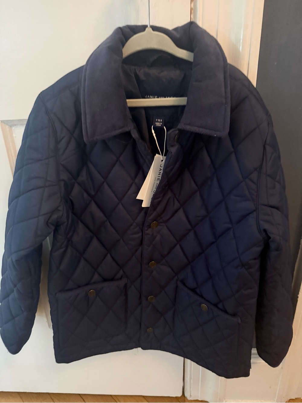 Janie And Jack Quilted Navy Jacket NWT 7-8